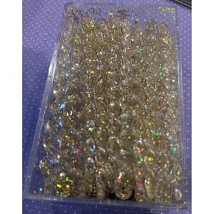 Plastic Icicles Christmas Holiday Tree Ornaments Gold Glittery Twist Box Of 40